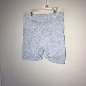 Blue and gray workout shorts